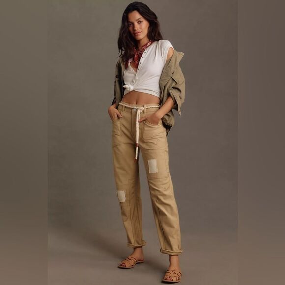 Anthropologie Pilcro The Wanderer Patchwork Mid-Rise Relaxed-Leg Jeans Size 25 - Picture 1 of 4